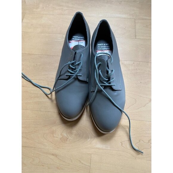Matt & Nat Women sz 39  "hall" gray vegan leather oxford loafer - Picture 2 of 10